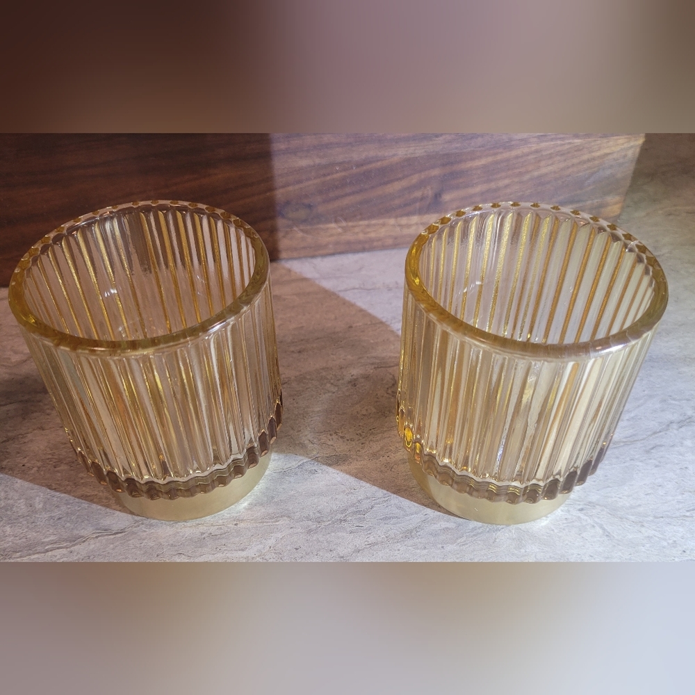Amber Nordic Style Candle Holder Home Decoration Dining Table Decor Glass
